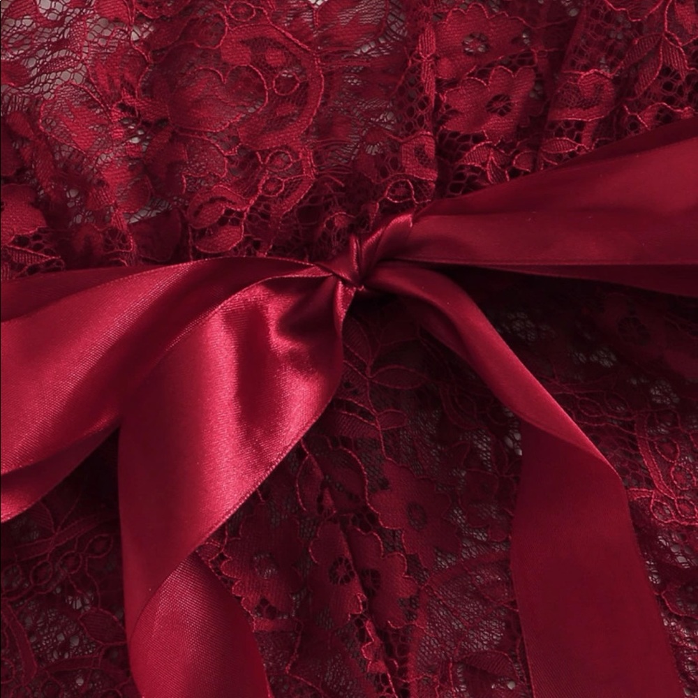 New Red Small Halter Teddy Lingerie - Picture 6 of 7